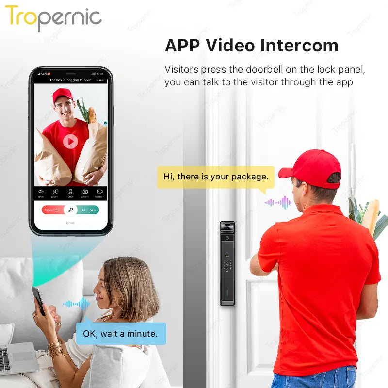 Tropernic-ის ბრენდის ჭკვიანი საკეტი WI-FI-ის მხარდაჭერით SL05-V10