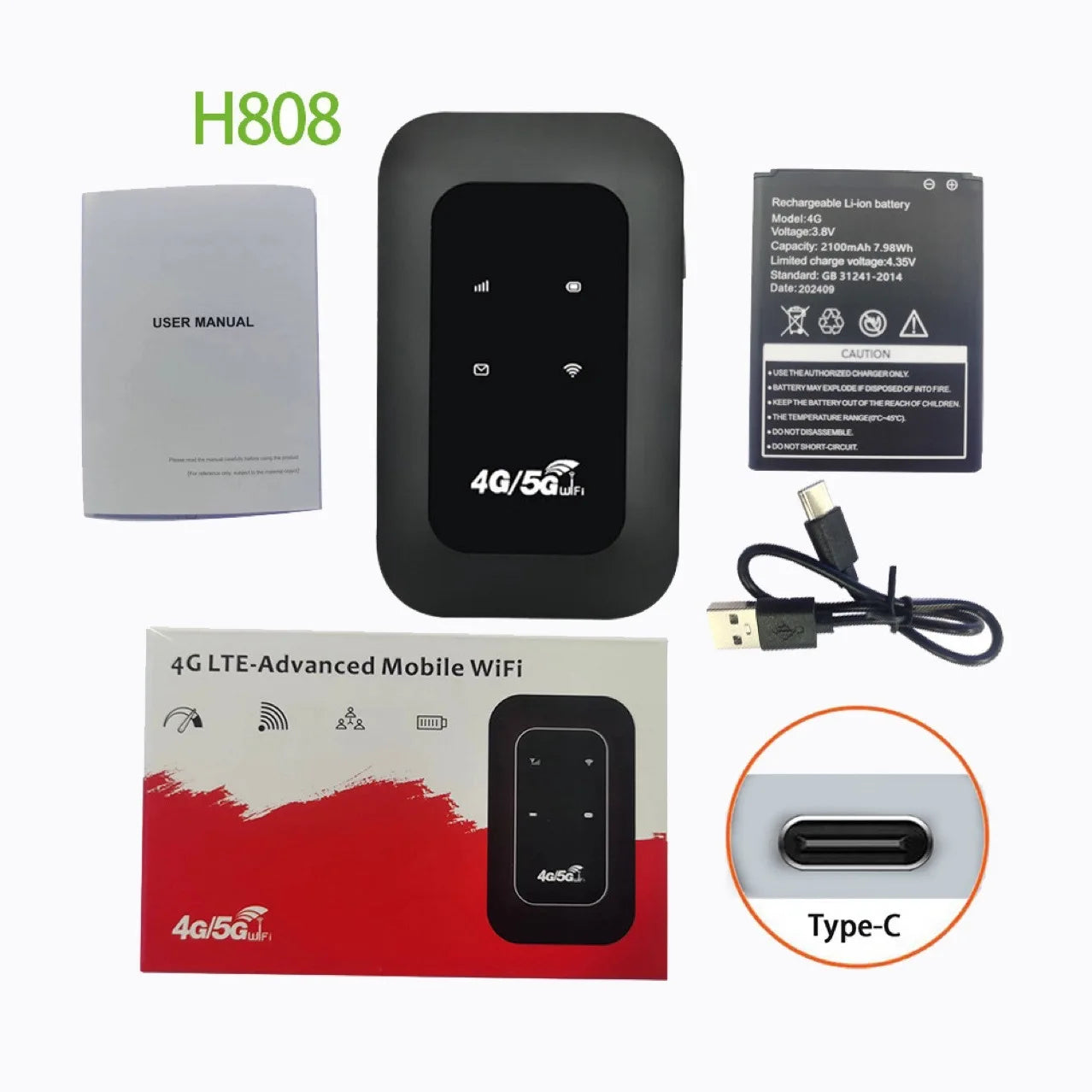 ZHY 4G როუტერი სიმ ბარათის მხარდაჭერით OT003-H808