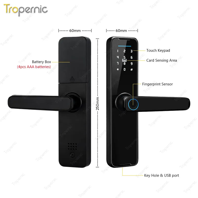 Tropernic-ის ბრენდის ჭკვიანი საკეტი WI-FI-ის მხარდაჭერით SL01-K7