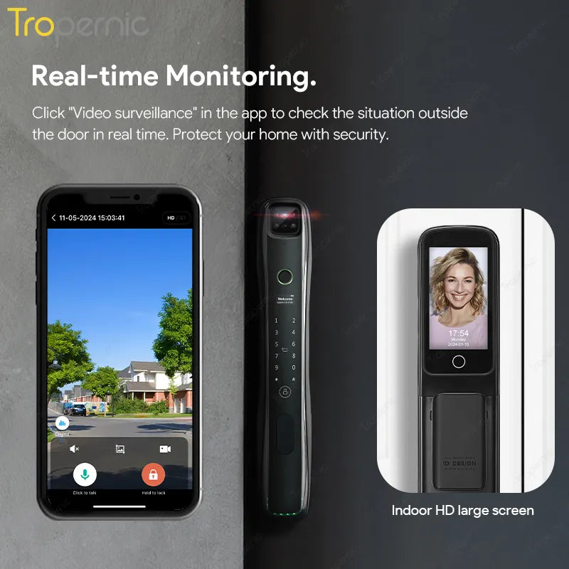 Tropernic-ის ბრენდის ჭკვიანი საკეტი WI-FI-ის მხარდაჭერით SL02-N18