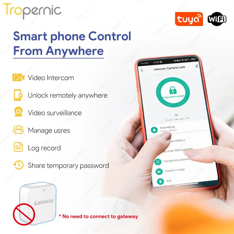 Tropernic-ის ბრენდის ჭკვიანი საკეტი WI-FI-ის მხარდაჭერით SL02-N18