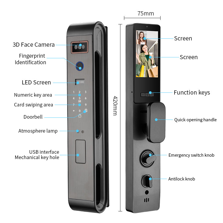 Handaily-ის ბრენდის ჭკვიანი საკეტი WI-FI-ის მხარდაჭერით SL15-S28