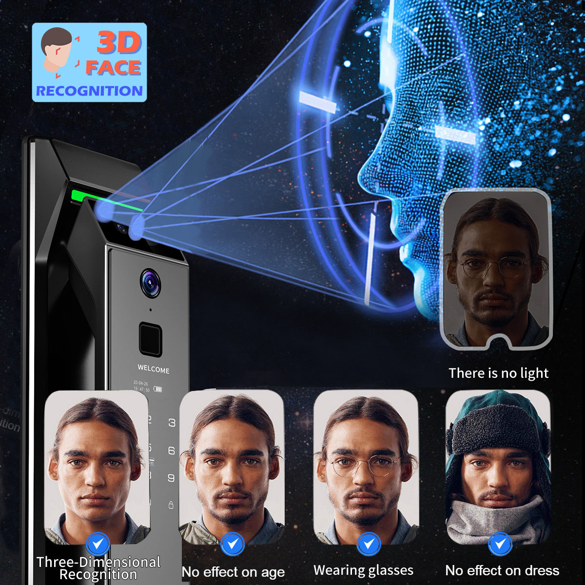 Handaily-ის ბრენდის ჭკვიანი საკეტი WI-FI-ის მხარდაჭერით SL17-X9