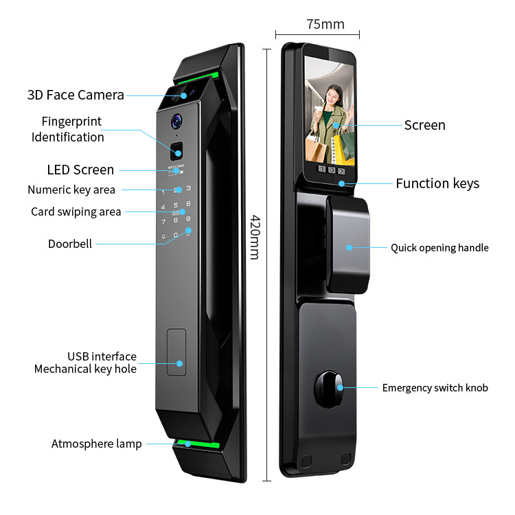 Handaily-ის ბრენდის ჭკვიანი საკეტი WI-FI-ის მხარდაჭერით SL17-X9