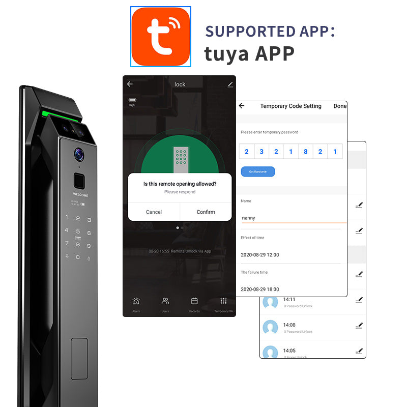 Handaily-ის ბრენდის ჭკვიანი საკეტი WI-FI-ის მხარდაჭერით SL17-X9